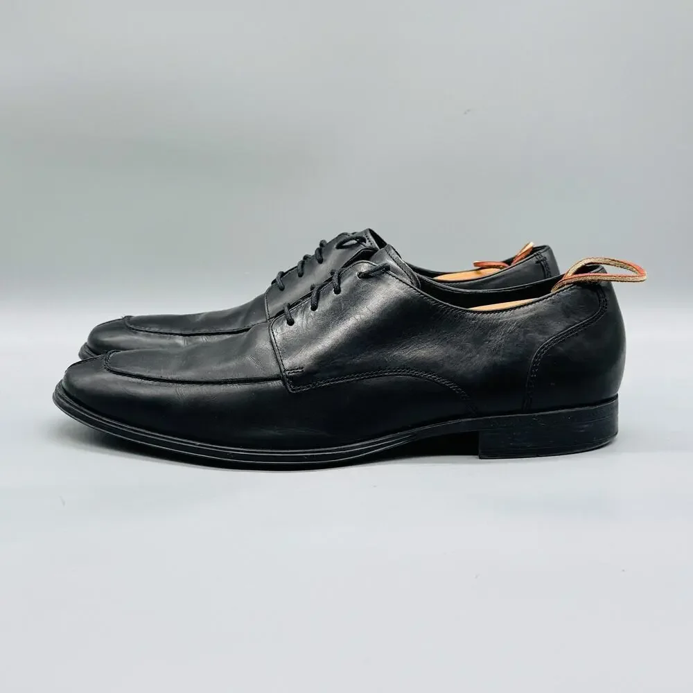 Cole Haan Shoes Mens 11.5 Black Leather Derby Oxford Lace Up Dress Square Toe